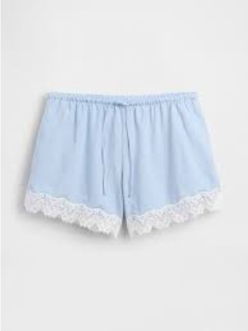 Gap 4” Linen Blend Light Blue Lace-Trim Shorts